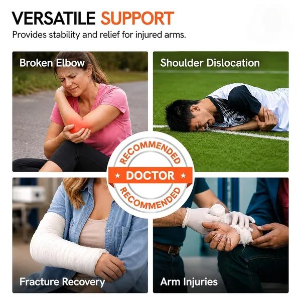Beige_Adjustable_Arm_Sling_Pouch_Belt_Shoulder_Fracture_Support