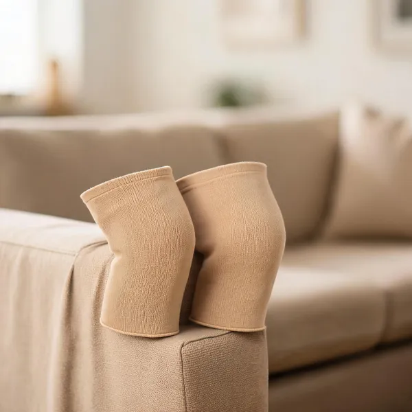 Beige_Stretchable_Knee_Compression_Support_Cap_Pack_Of_2