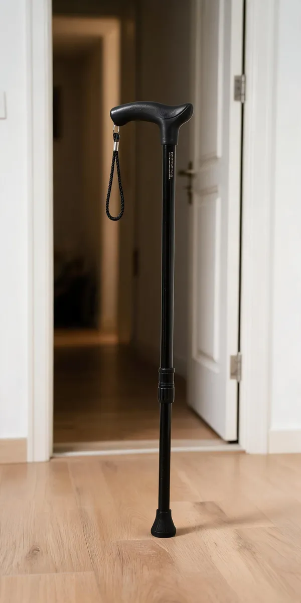 Black_Mild_Steel_Single_Leg_Walking_Stick_Height_Adjustable