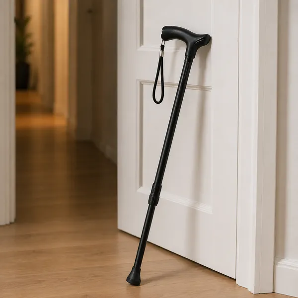 Black_Mild_Steel_Single_Leg_Walking_Stick_Height_Adjustable