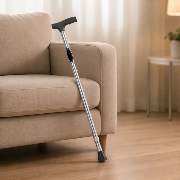 Silver_Mild_Steel_Single_Leg_Walking_Stick_Height_Adjustable_Silver
