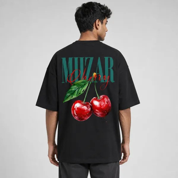 Black_Terry_Cotton_Oversized_Cherry_Graphic_T-Shirt_For_Unisex