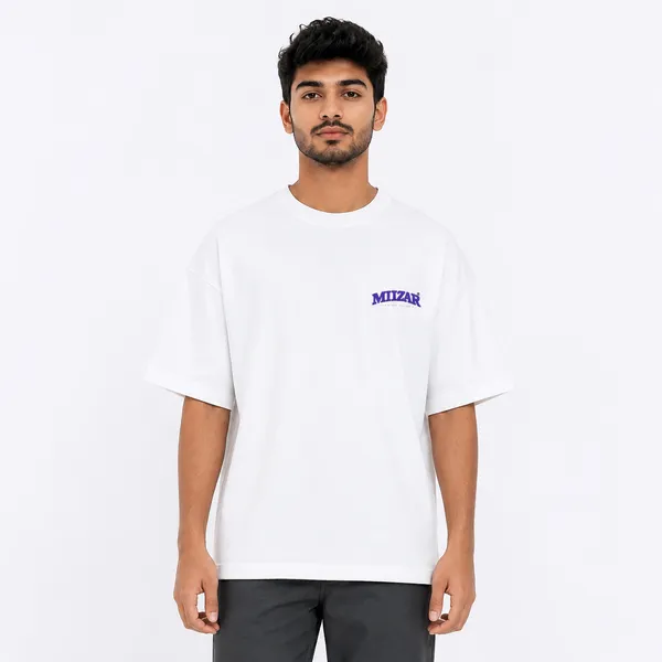 White_Terry_Cotton_Oversized_Panther_T-Shirt_For_Unisex