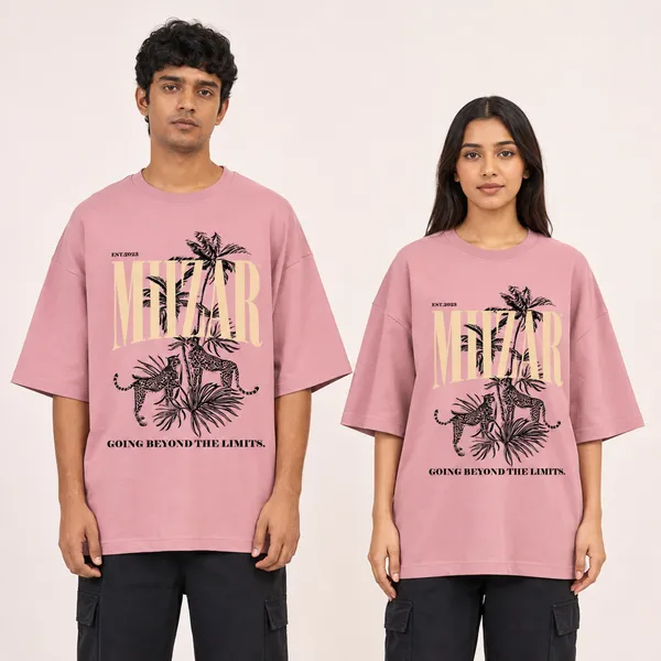Flamingo_Terry_Cotton_Oversized_Wildlife_Graphic_T-Shirt_For_Unisex