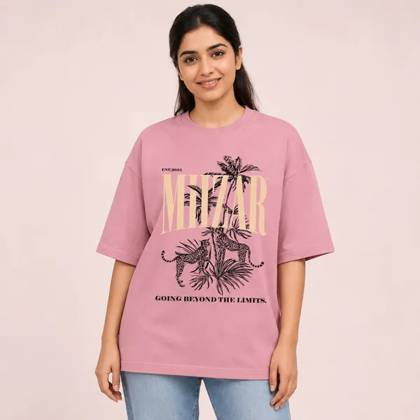 Flamingo_Terry_Cotton_Oversized_Wildlife_Graphic_T-Shirt_For_Unisex