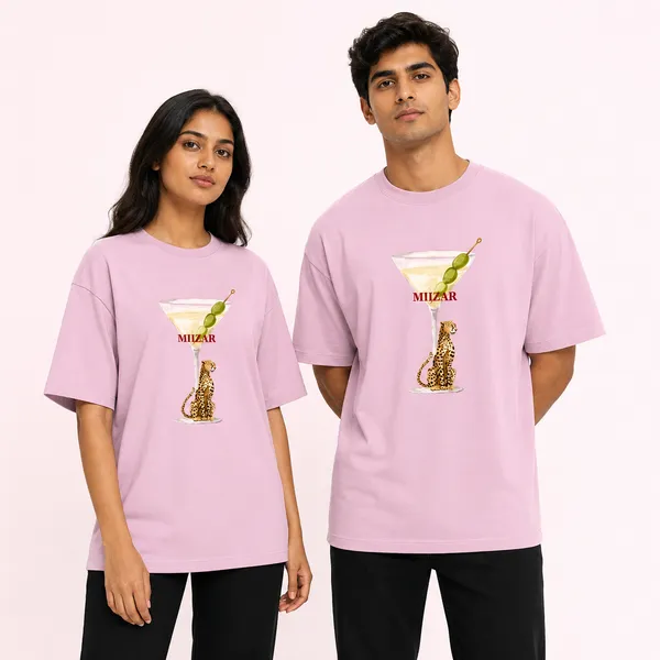 Light_Baby_Pink_Terry_Cotton_Oversized_Leopard_Graphic_T-Shirt_For_Unisex