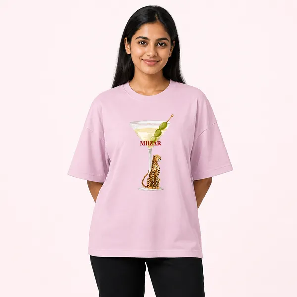 Light_Baby_Pink_Terry_Cotton_Oversized_Leopard_Graphic_T-Shirt_For_Unisex