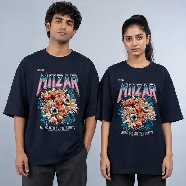 Navy_Blue_Terry_Cotton_Oversized_Bloom_Vision_T-Shirt_For_Unisex
