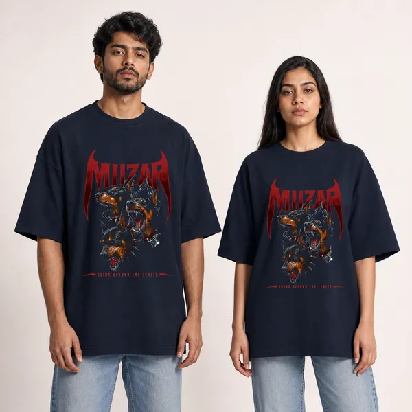 Navy_Blue_Terry_Cotton_Oversized_Doberman_T-Shirt_For_Unisex