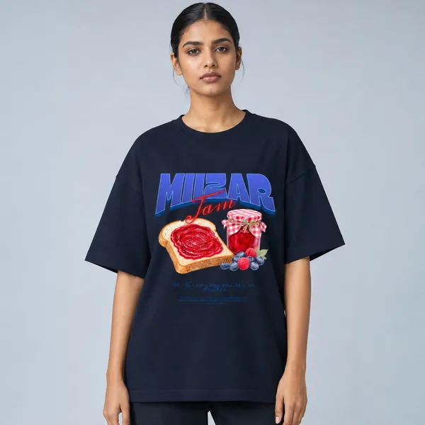 Navy_Blue_Terry_Cotton_Oversized_Jam_Graphic_T-Shirt_For_Unisex