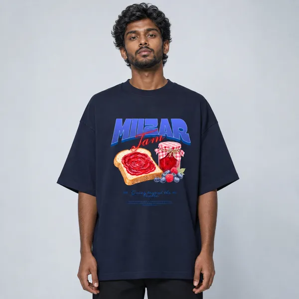 Navy_Blue_Terry_Cotton_Oversized_Jam_Graphic_T-Shirt_For_Unisex
