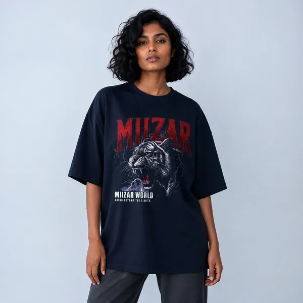 Navy_Blue_Terry_Cotton_Oversized_Tiger_Graphic_T-Shirt_For_Unisex