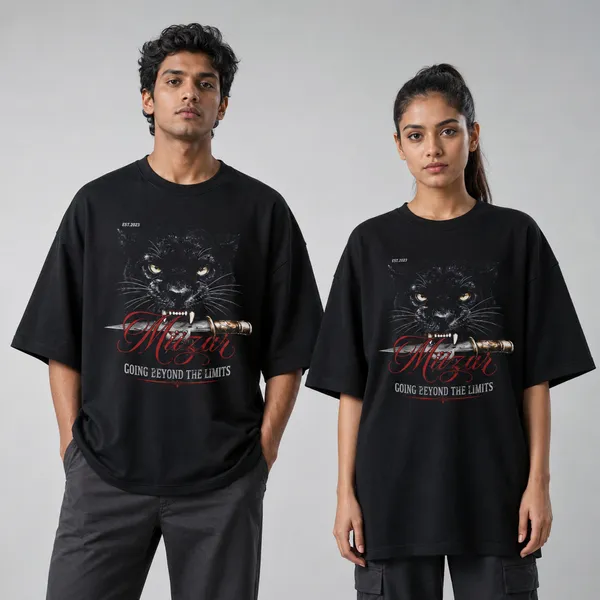 Black_Terry_Cotton_Oversized_Panther_Graphic_T-Shirt_For_Unisex