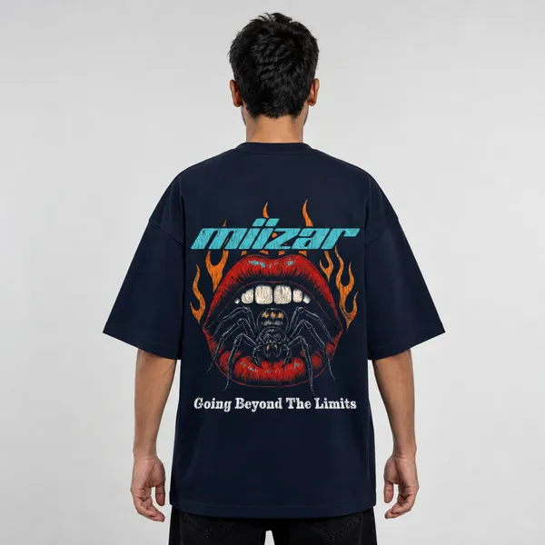 Navy_Blue_Terry_Cotton_Oversized_Venom_Bite_T-Shirt_For_Unisex