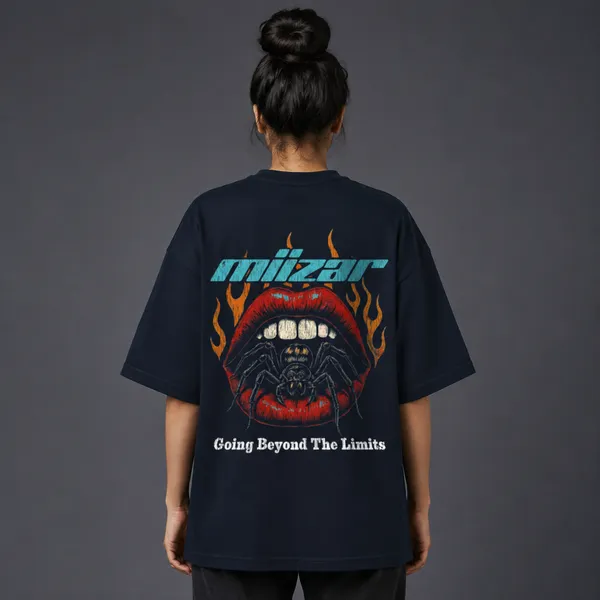Navy_Blue_Terry_Cotton_Oversized_Venom_Bite_T-Shirt_For_Unisex