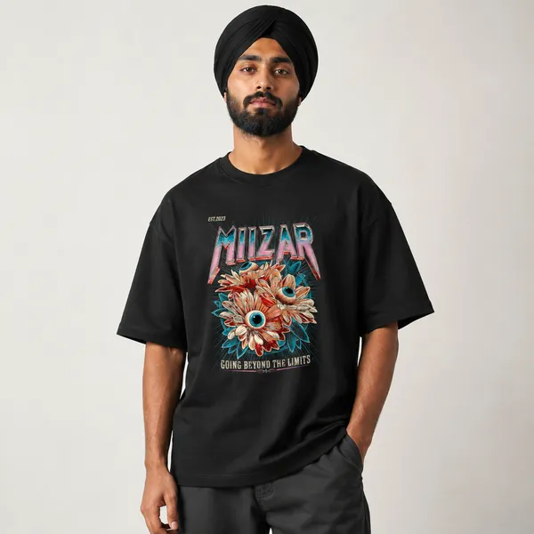 Black_Terry_Cotton_Oversized_Bloom_Vision_T-Shirt_For_Unisex