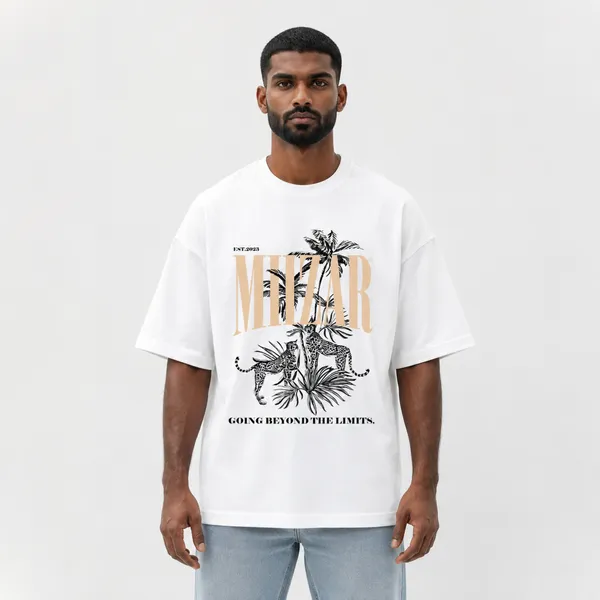 White_Terry_Cotton_Oversized_Wildlife_Graphic_T-Shirt_For_Unisex