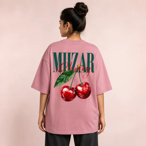 Flamingo_Terry_Cotton_Oversized_Cherry_Graphic_T-Shirt_For_Unisex