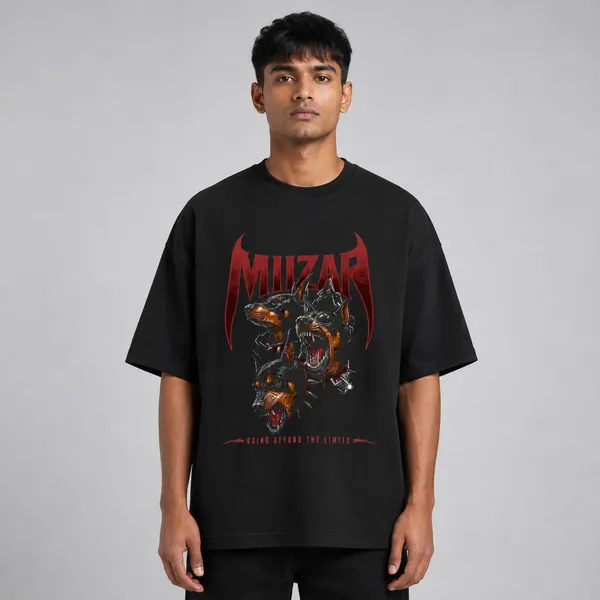 Black_Terry_Cotton_Oversized_Doberman_T-Shirt_For_Unisex