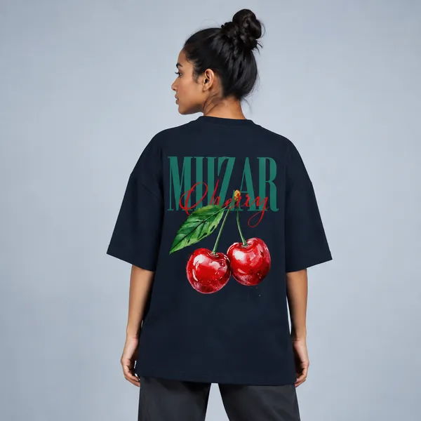 Navy_Blue_Terry_Cotton_Oversized_Cherry_Graphic_T-Shirt_For_Unisex