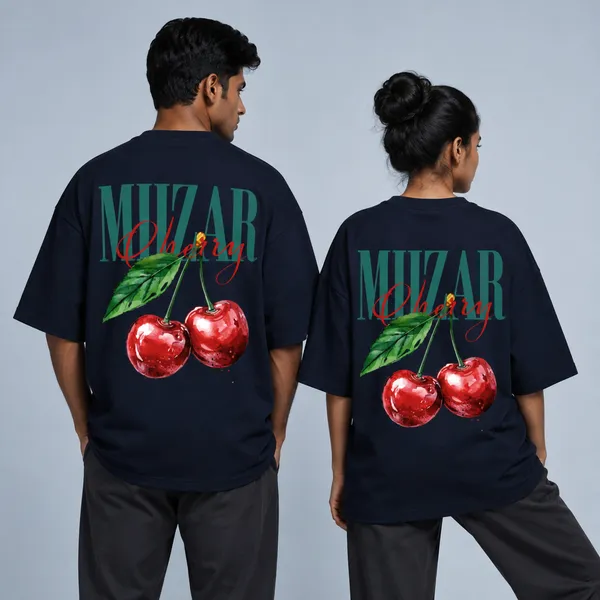 Navy_Blue_Terry_Cotton_Oversized_Cherry_Graphic_T-Shirt_For_Unisex