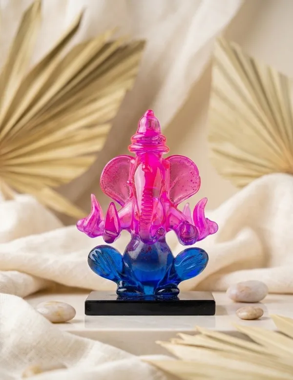 Pink_Blue_Glass_Ganesha_Idol