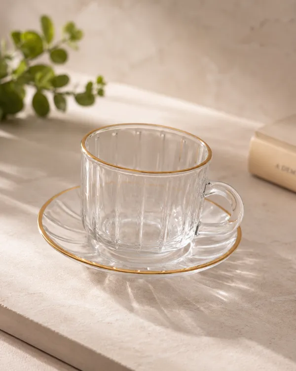 Glass_Gold_Rim_Fluted_Cup_And_Saucer