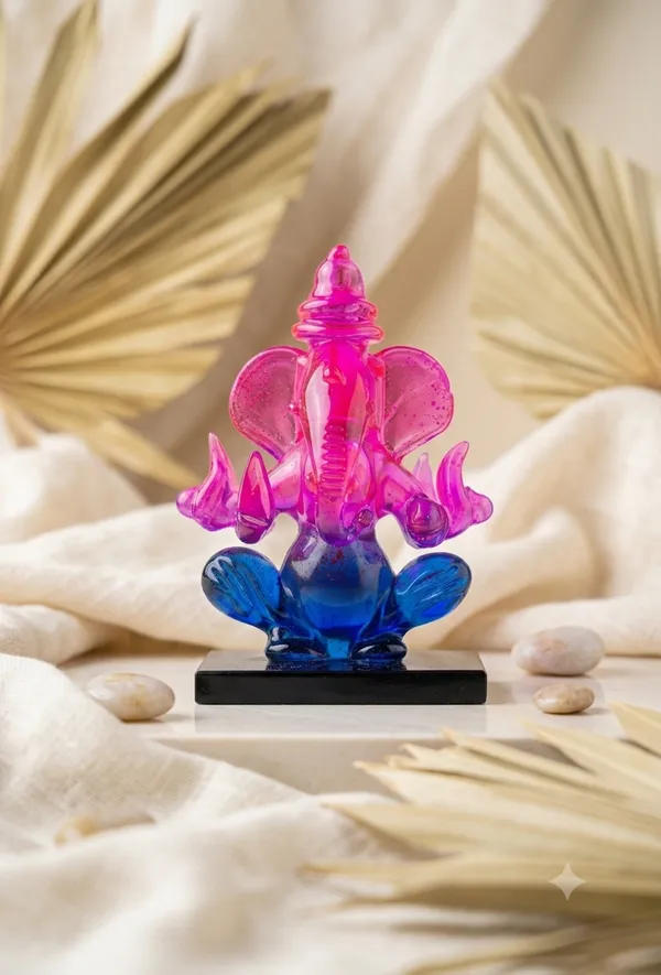 Pink_Blue_Glass_Ganesha_Idol