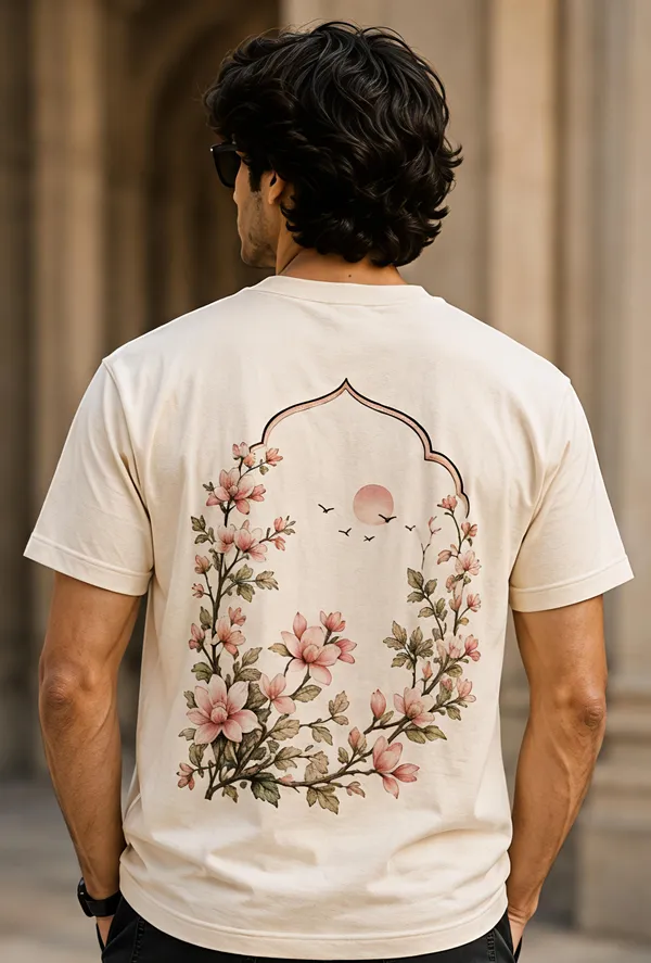 Cream_Organic_Cotton_Regular_Fit_Floral_Print_T-Shirt_For_Men