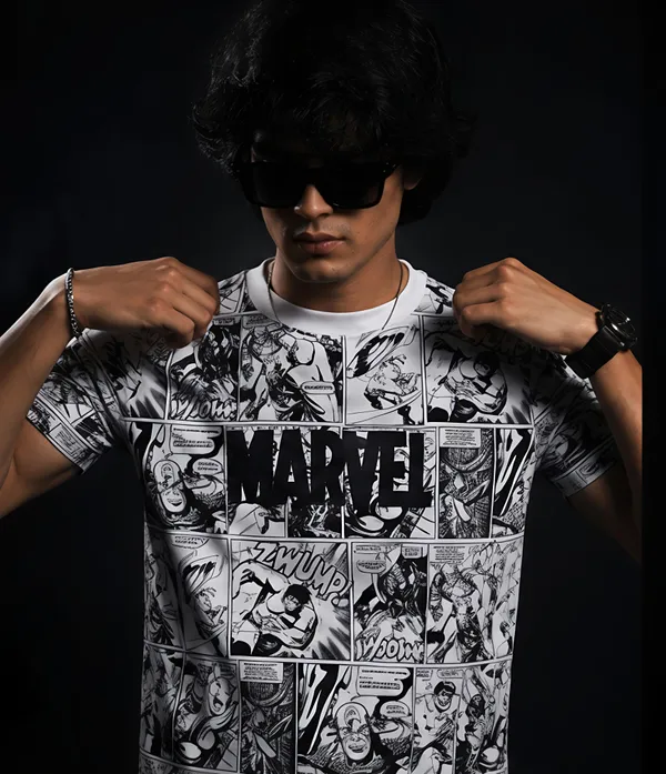 White_Organic_Cotton_Regular_Fit_Comic_Print_T-Shirt_For_Men