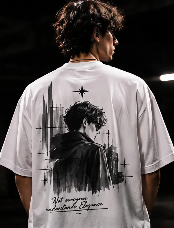 White_Organic_Cotton_Relaxed_Fit_Gentleman_Graphic_T-Shirt_For_Men