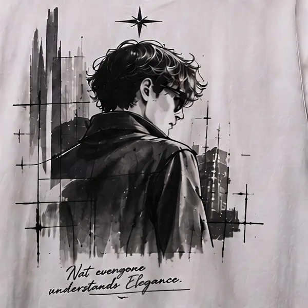 White_Organic_Cotton_Relaxed_Fit_Gentleman_Graphic_T-Shirt_For_Men
