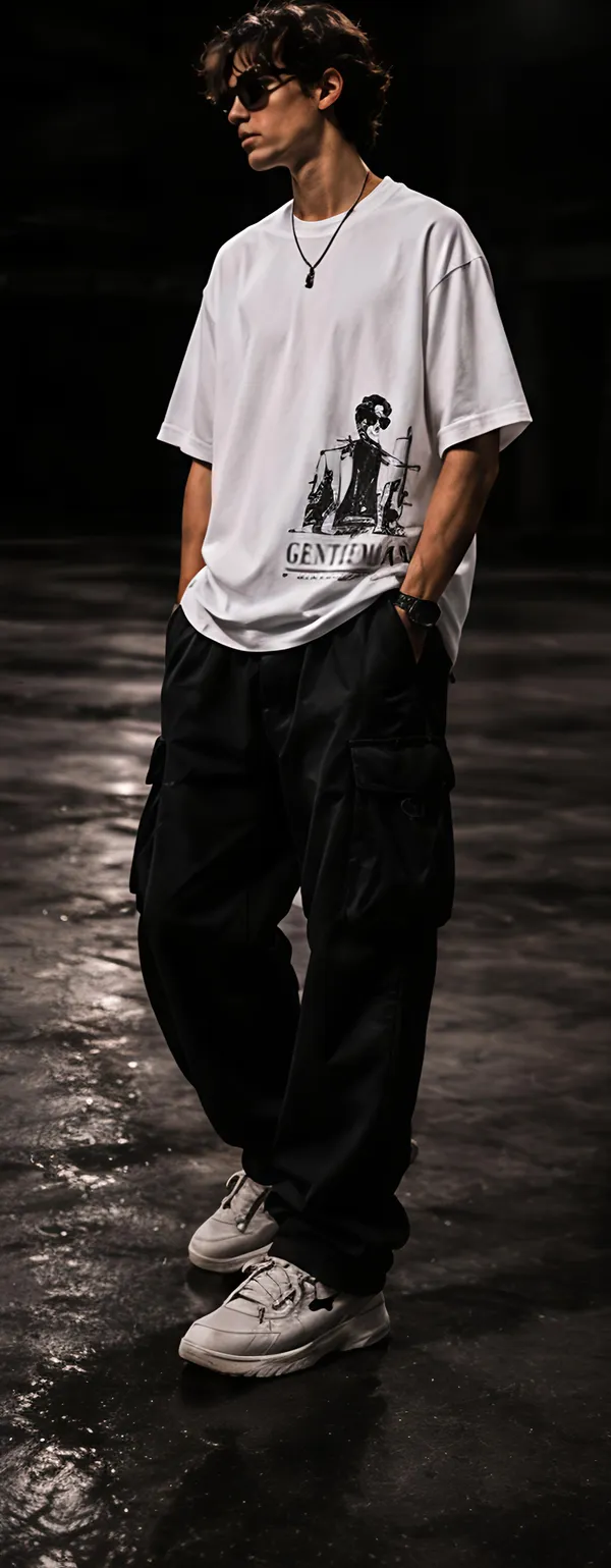 White_Organic_Cotton_Relaxed_Fit_Gentleman_Graphic_T-Shirt_For_Men