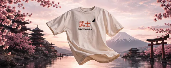 Cream_Organic_Cotton_Oversized_Samurai_Graphic_T-Shirt_For_Unisex