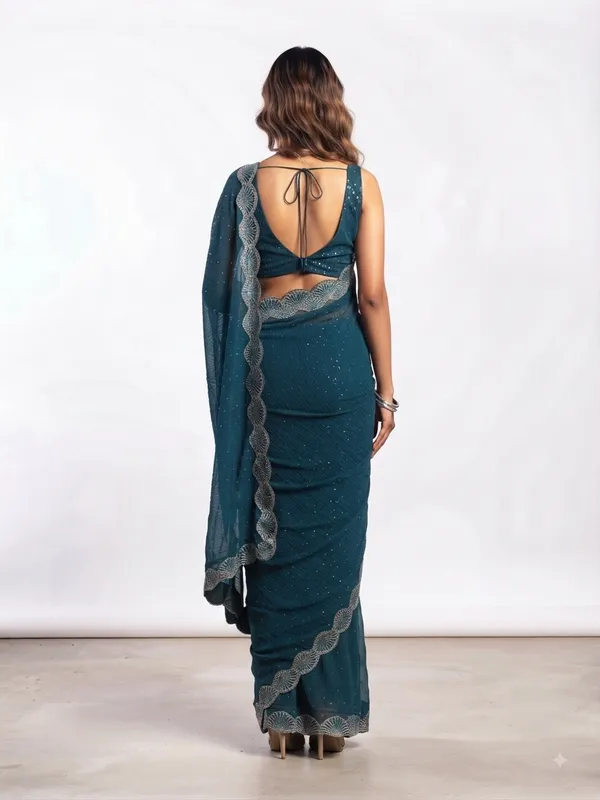 Chiffon_Blue_Saree