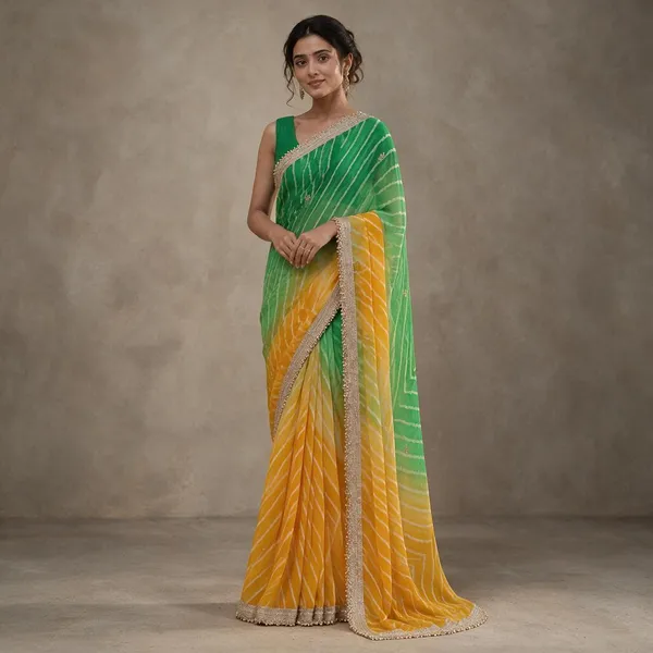 Orange_Chiffon_Saree_For_Women