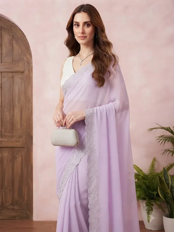 Chiffon_Lavender_Saree