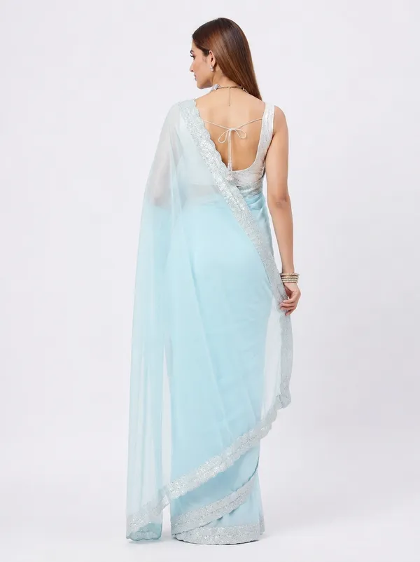 Chiffon_Sky_Blue_Saree