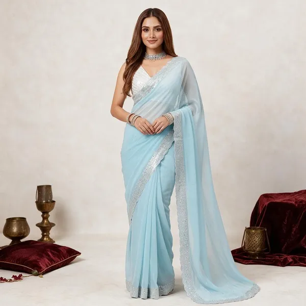 Sky_Blue_Chiffon_Saree_For_Women