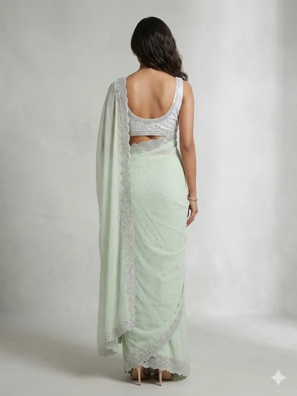 Chiffon_Light_Green_Saree