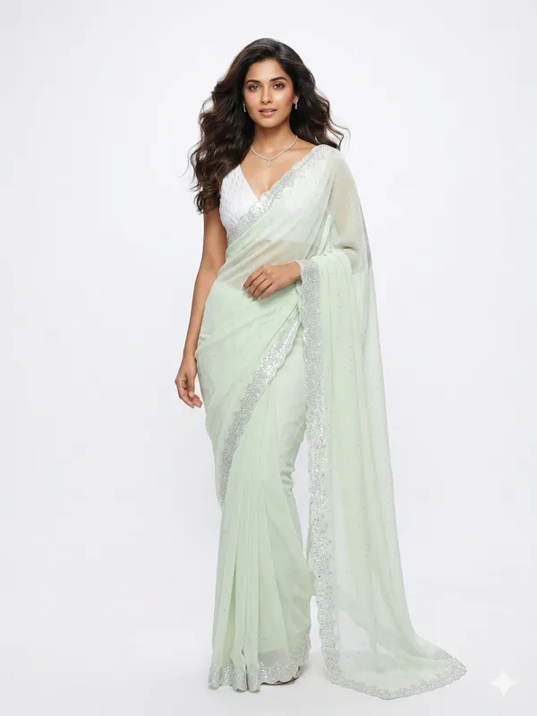 Chiffon_Light_Green_Saree