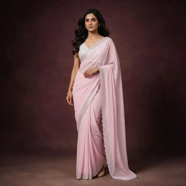 Pink_Chiffon_Saree_For_Women