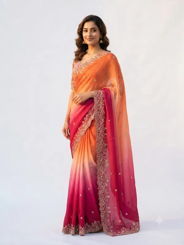 Chiffon_Orange_Saree
