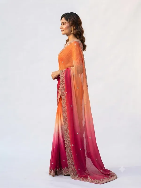 Chiffon_Orange_Saree