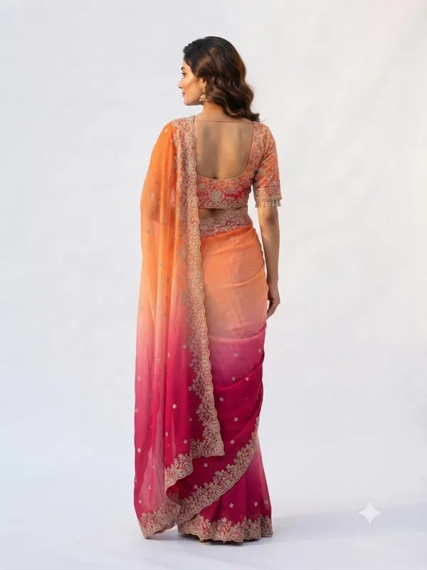 Chiffon_Orange_Saree