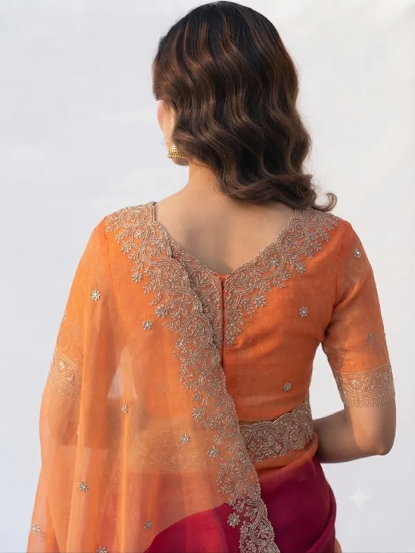 Chiffon_Orange_Saree