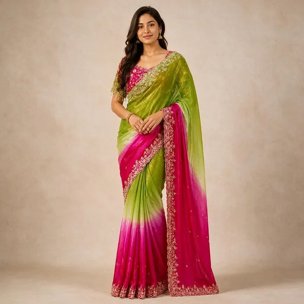 Pink_Chiffon_Saree_For_Women