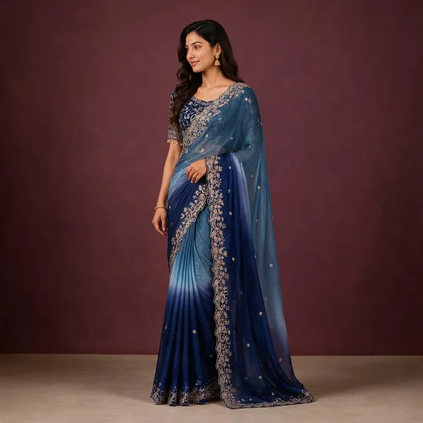 Navy_Blue_Chiffon_Saree_For_Women