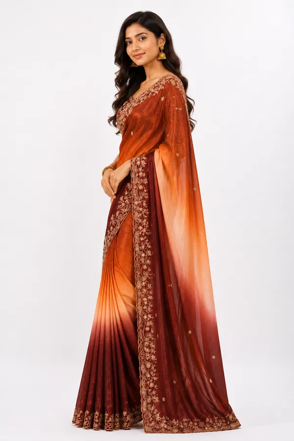 Chiffon_Maroon_Saree