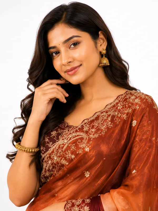 Chiffon_Maroon_Saree
